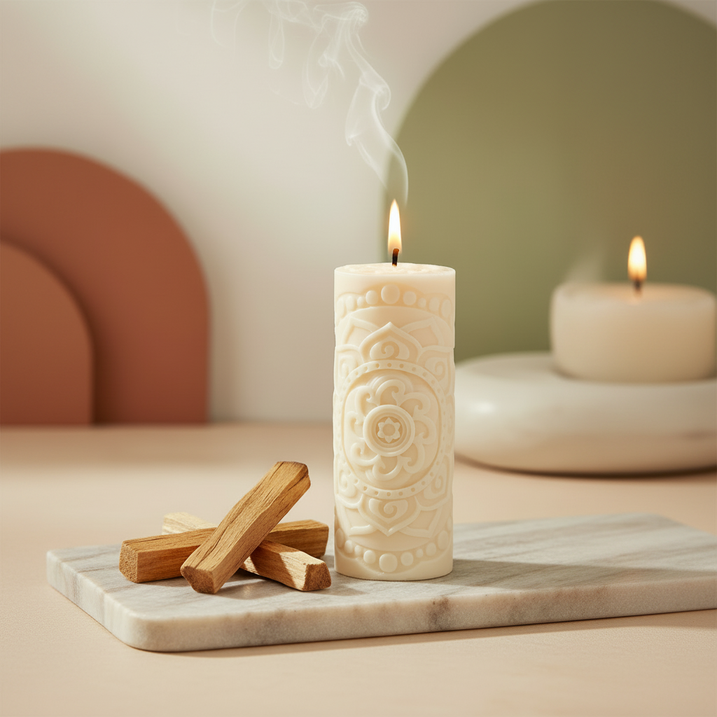 Vela Palo Santo lifestyle clara
